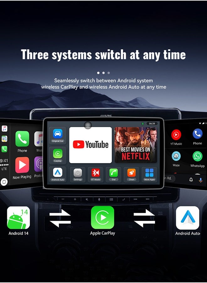 Wireless CarPlay Box - Wireless Android Auto 4GB+64GB (RAM+ROM) - Car Adapter 3-in-1 Car AI Box  Android 14 Bluetooth