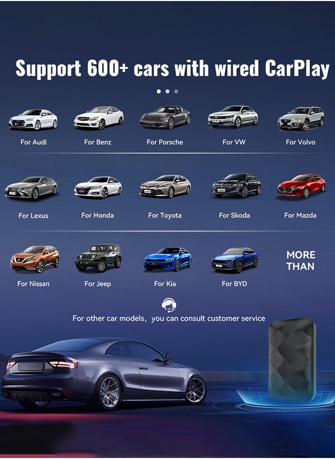 Wireless CarPlay Box - Wireless Android Auto 4GB+64GB (RAM+ROM) - Car Adapter 3-in-1 Car AI Box  Android 14 Bluetooth