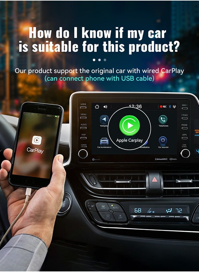 Wireless CarPlay Box - Wireless Android Auto 4GB+64GB (RAM+ROM) - Car Adapter 3-in-1 Car AI Box  Android 14 Bluetooth