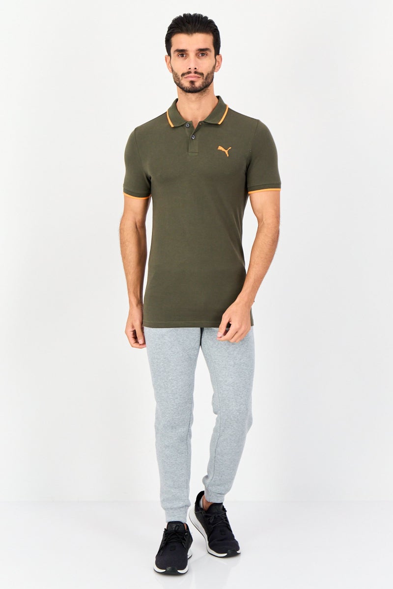 PUMA Men Sportswear Fit Short Sleeves Outdoor Polo Shirt, Olive - Image 3