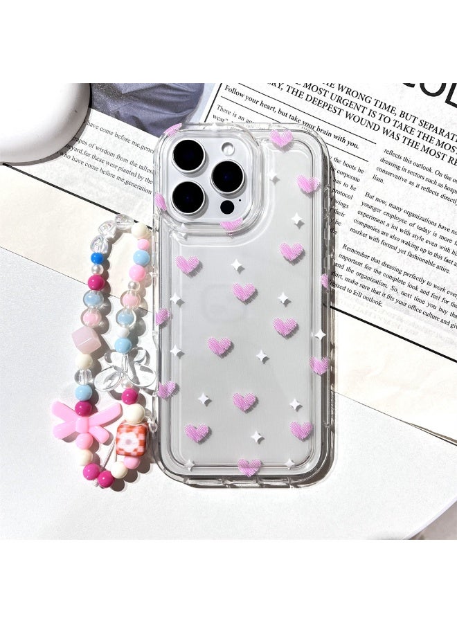 NIBEMINENT Painted Love Protective TPU Case Cover For iPhone 15 Pro Clear - Image 1
