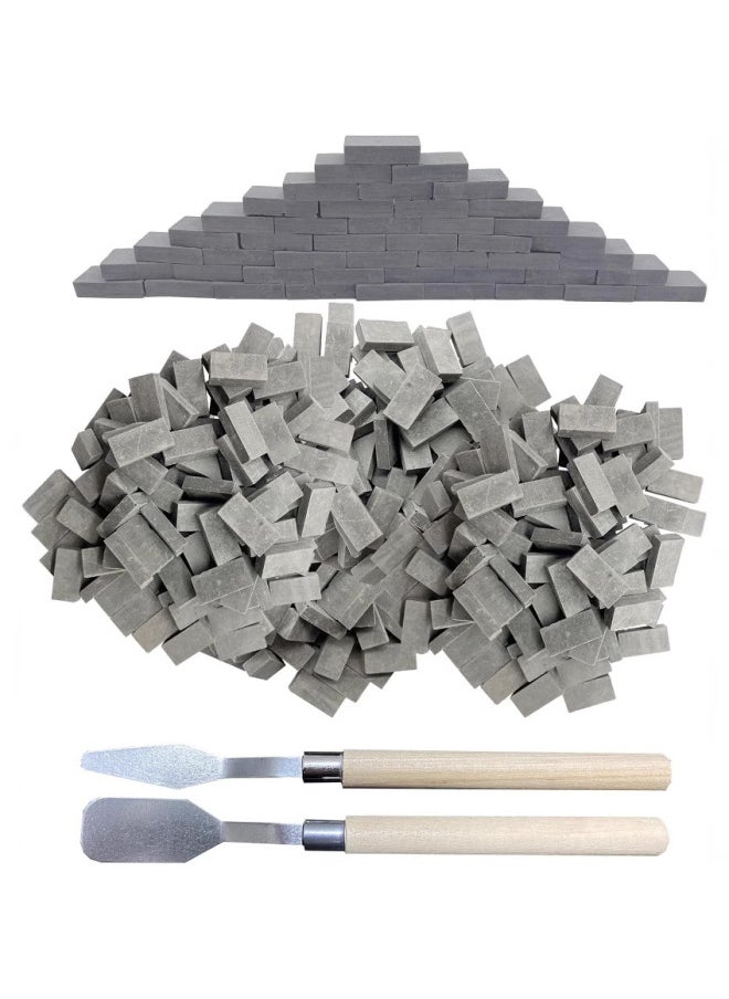 1 Than 16 Model Brick Mini Small Brick Children's Handmade Diy Miniature Antique Building Building House Toy Tile-Color:1:12 Cyan Tile Flakes  - Image 2
