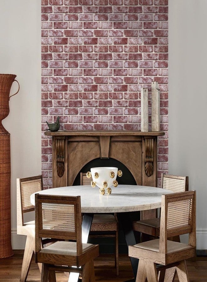 Commomy 3D Peel and Stick Brick Backsplash - 10 pcs 11.8"x11.8" Small Size PVC Printable Retro Faux Brick Wall Panels Brick Wallpaper Wall Tile for Kitchen,Bedroom,Bathroom,Living Room,Fireplace - Image 2