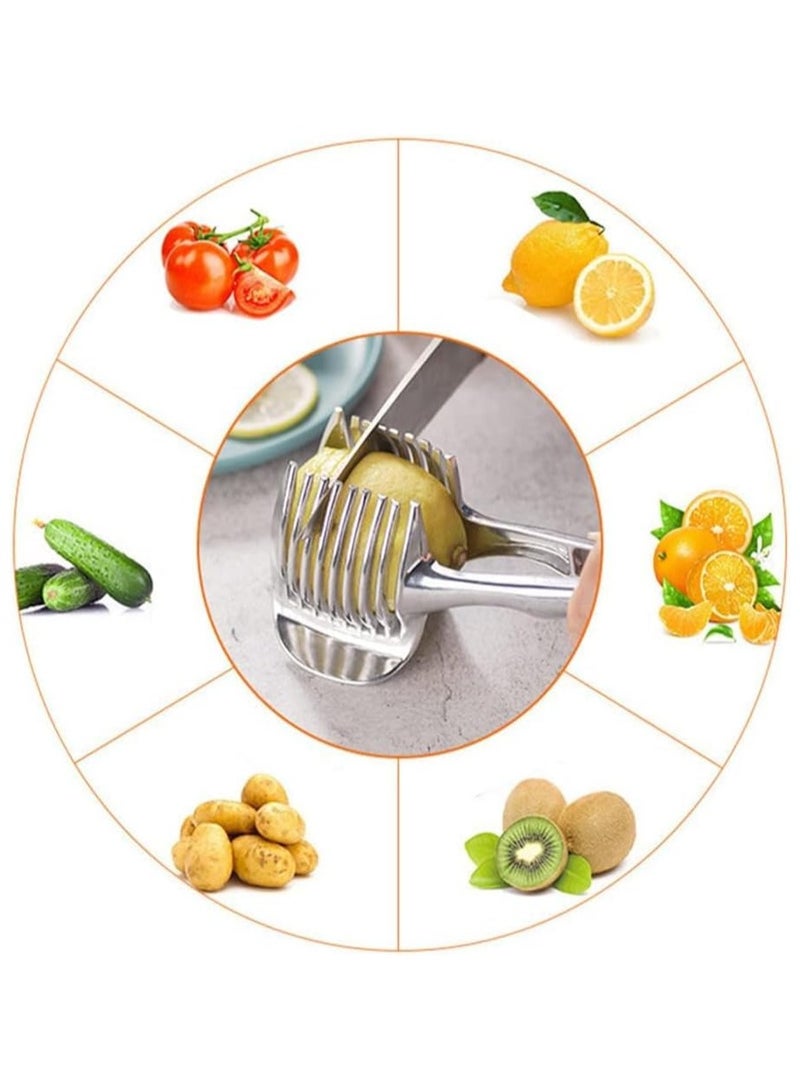 erorex Onion Holder for Slicing,Lemon Slicer Onion Cutter for Slicing,Vegetable Cutter for Potato and Tomato,Avocados,Eggs,Food Slicer Assistant Tool for Slicing Fruit Lemon and Meat,Kitchen Gadget - Image 2