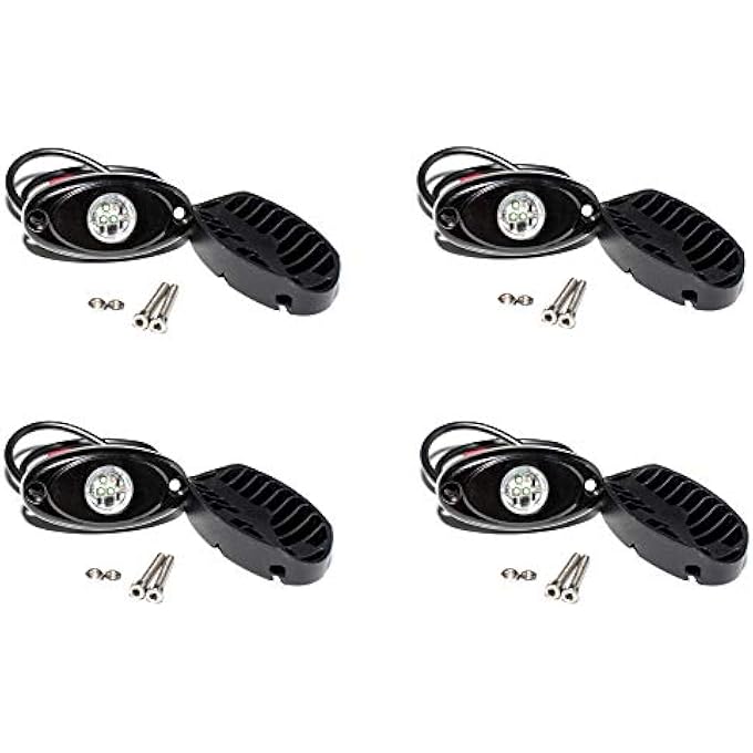 YONEDA Led Rock Lights 4Pods Waterproof Led Neon Underglow Light For Car Truck Atv Utv Suv Jeep Offroad Boat Underbody Glow Trail Rig Lamp Red - Image 2