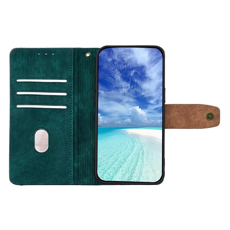 erorex For Huawei nova 14 Pro Color Stitching  Feel Leather RFID Blocking Phone Case(Green) - Image 3