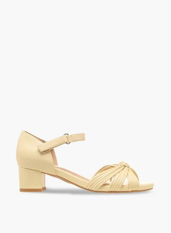 Girls Knotted Strap Block Heel Sandals
