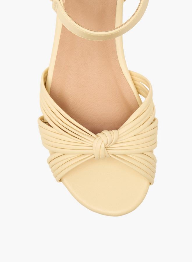 Celeste Girls Knotted Strap Block Heel Sandals - Image 4