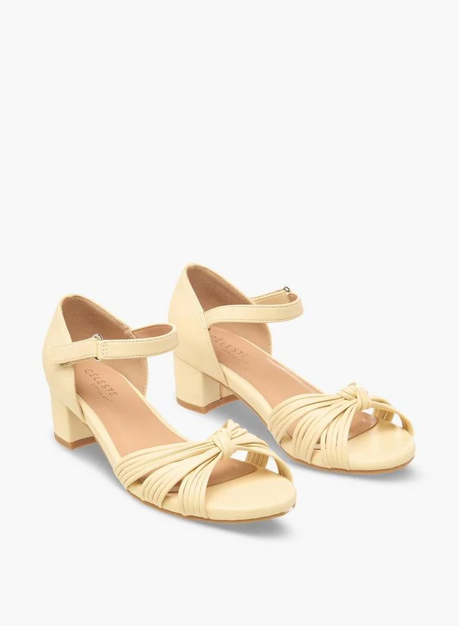سيليست Girls Knotted Strap Block Heel Sandals
