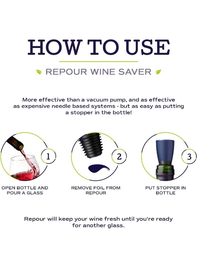 Repour  Wine Saver - Wine Preserver And Stopper, Indigo Blue, 11 Pack  - Image 1