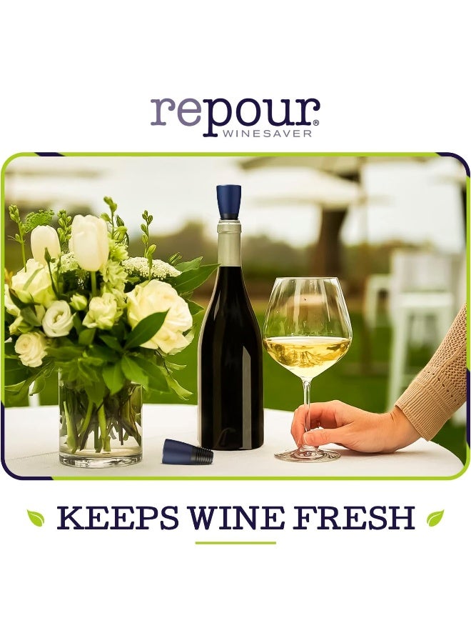 Repour  Wine Saver - Wine Preserver And Stopper, Indigo Blue, 11 Pack  - Image 5