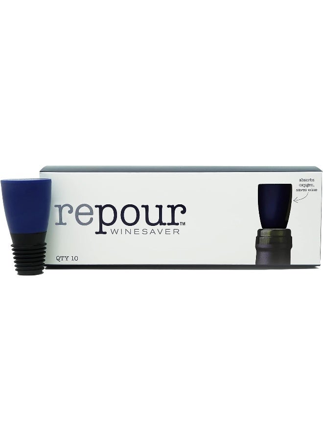 Repour  Wine Saver - Wine Preserver And Stopper, Indigo Blue, 11 Pack  - Image 4