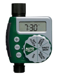 Dubkart Automatic Watering Timer, Large Screen Timing Watering Device Outdoor Garden Sprinkler Controller Intelligent (Green/Grey)  - Image 1