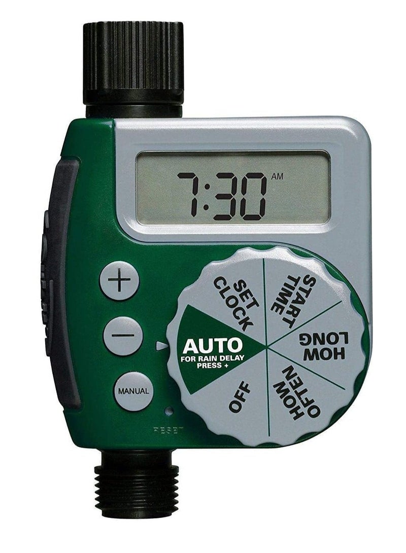 Dubkart Automatic Watering Timer, Large Screen Timing Watering Device Outdoor Garden Sprinkler Controller Intelligent (Green/Grey) - Image 1