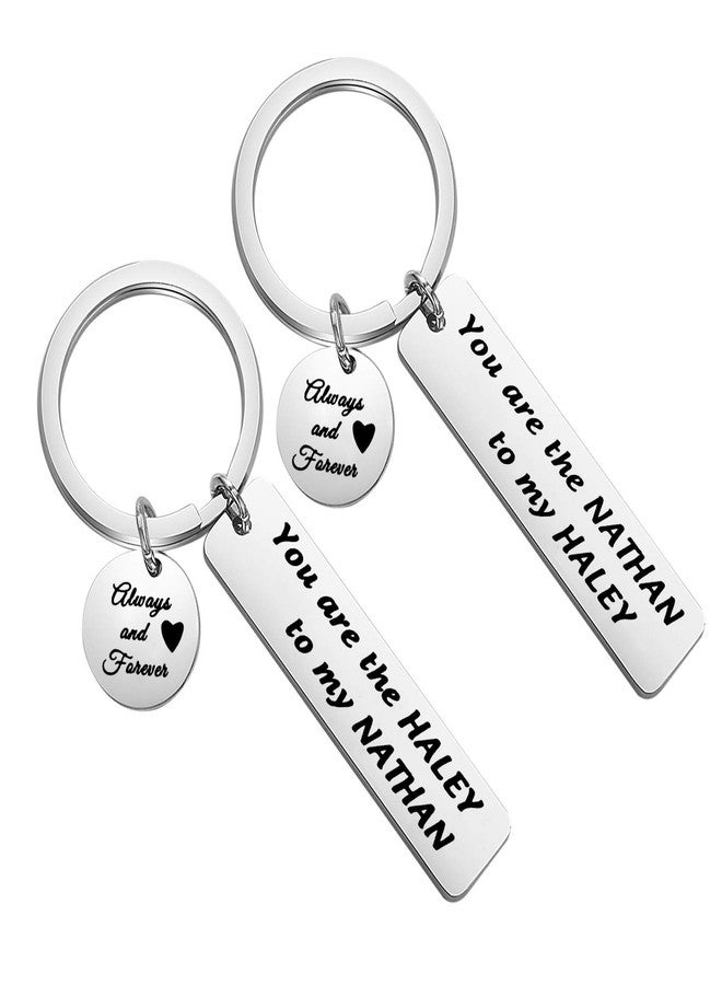 FAADBUK TV Show Inspired Gift Couple Keychain Set You Are The Haley to My Nathan Always And Forever Valentine’s Day Gift for Her (Haley to My Nathan) - Image 1