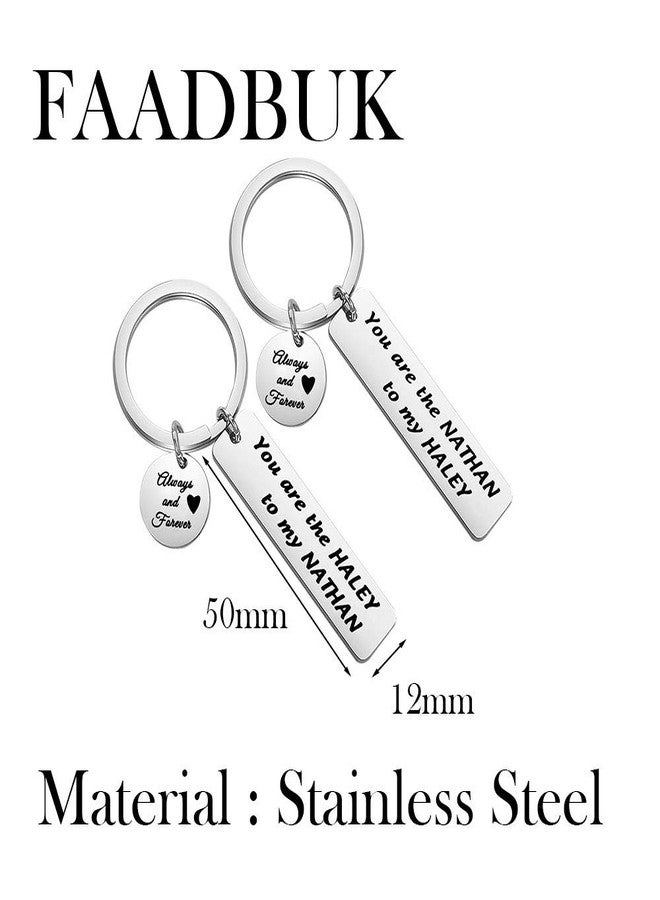 FAADBUK TV Show Inspired Gift Couple Keychain Set You Are The Haley to My Nathan Always And Forever Valentine’s Day Gift for Her (Haley to My Nathan) - Image 2