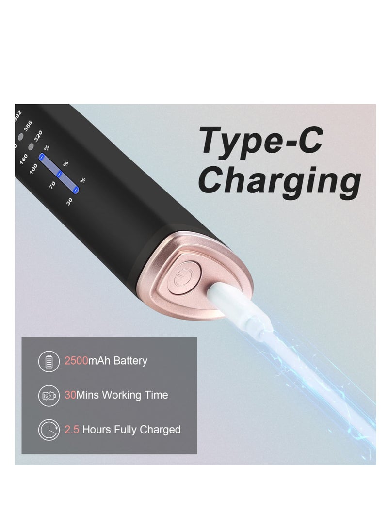 SOLARAE Cordless Hair Straightener Brush, Mini Portable Hair Straightener Comb, Rechargeable Hot Hair Straightener Brush, with Anti-Scald & 3 Heating Level, for Women Men Home Travel (Black) - Image 5