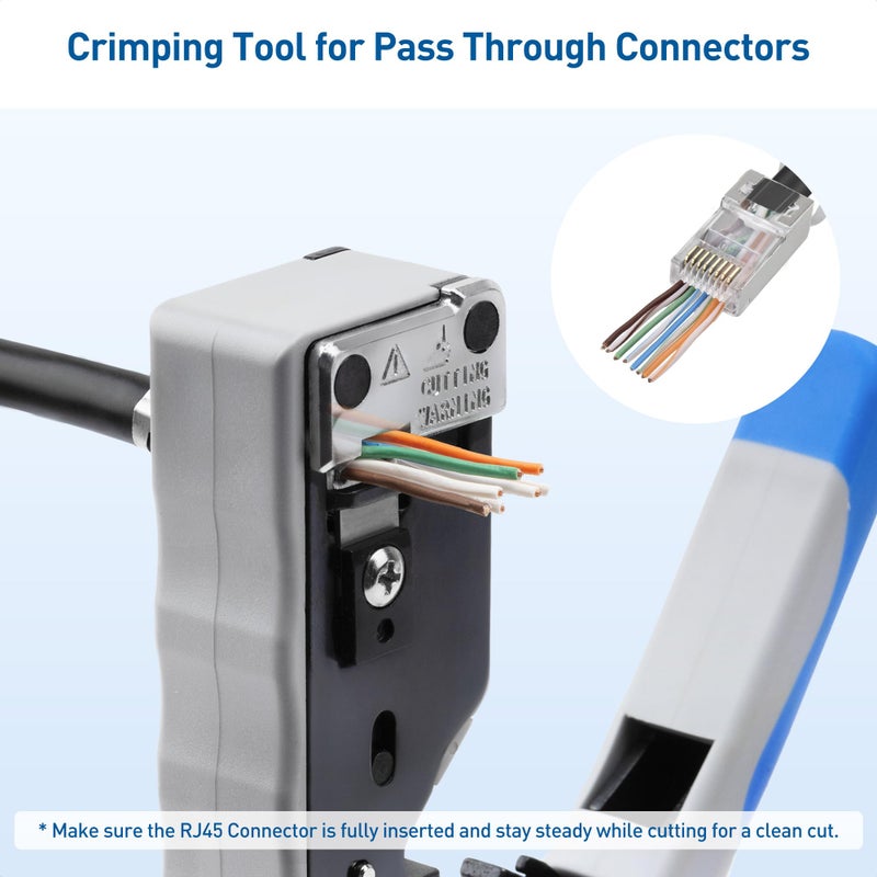 Cable Matters All-in-One Modular Ethernet Crimping Tool Cat 8 (Cat5 Cat6 Cat7 Cat8 Crimping Tool) for Shielded Pass-Through Connectors - Image 4