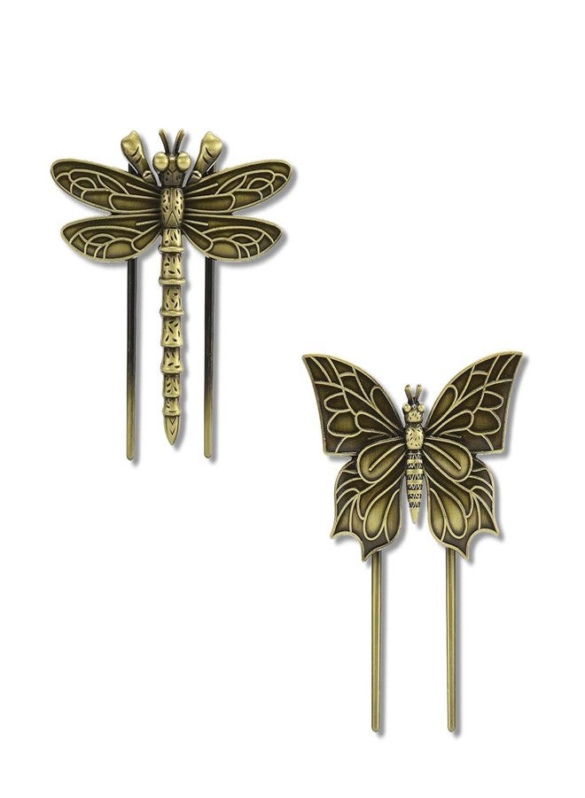 GeryVtee Vintage Book Clips Butterfly Dragonfly Metal Book Clips Vintage Bronze Page Holder BookMarkers for Reading Writing Office Accessories (Dragonflies and Butterflies) - Image 1