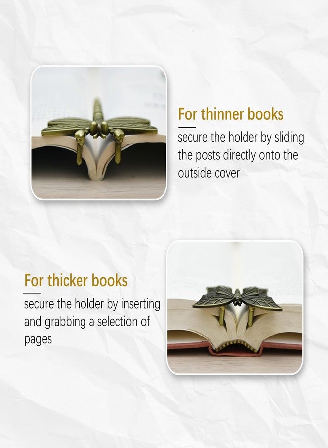 GeryVtee Vintage Book Clips Butterfly Dragonfly Metal Book Clips Vintage Bronze Page Holder BookMarkers for Reading Writing Office Accessories (Dragonflies and Butterflies) - Image 4