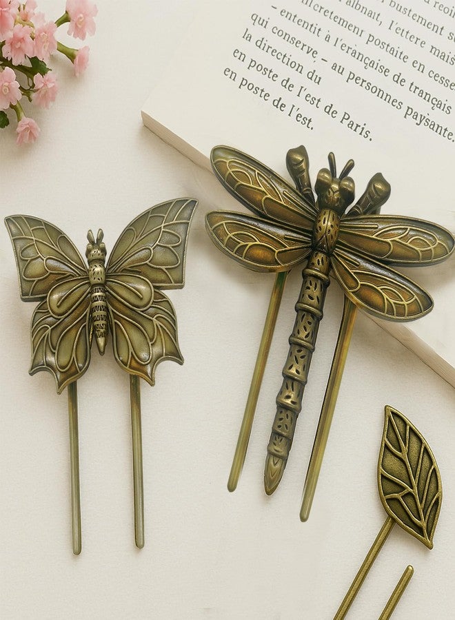 GeryVtee Vintage Book Clips Butterfly Dragonfly Metal Book Clips Vintage Bronze Page Holder BookMarkers for Reading Writing Office Accessories (Dragonflies and Butterflies) - Image 5