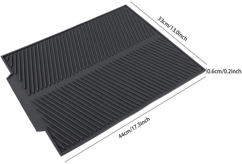 SEVIA Dish Drying Mat 17 x 13 Inches 43 x 33 cm Silicone Dish Drying Mat Kitchen Silicone Mat Heat Resistant Foldable Sink NonSlip Kitchen Drip Board Grey Drip Tray for Sink - Image 2