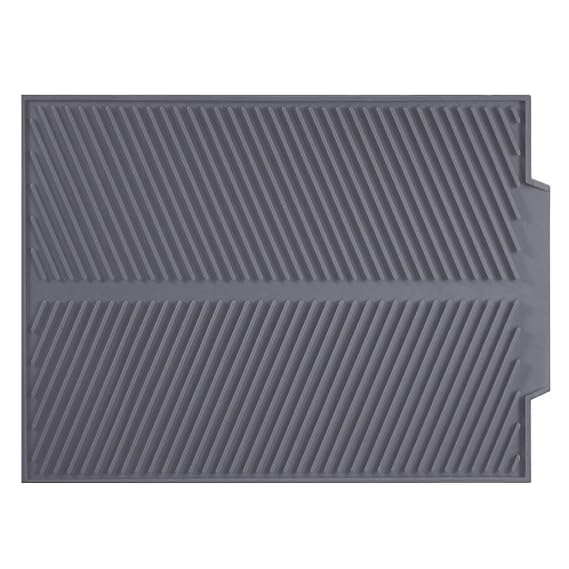 SEVIA Dish Drying Mat 17 x 13 Inches 43 x 33 cm Silicone Dish Drying Mat Kitchen Silicone Mat Heat Resistant Foldable Sink NonSlip Kitchen Drip Board Grey Drip Tray for Sink - Image 1