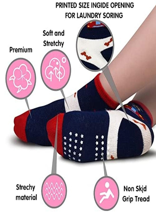 Tphon Non Slip Kids Toddler Socks with Grippers Baby 12 Pairs Anti Skid Socks for Boys Girls 0-7 Year Children, 02 Tiger 12 Pairs, 6-12 Months - Image 2