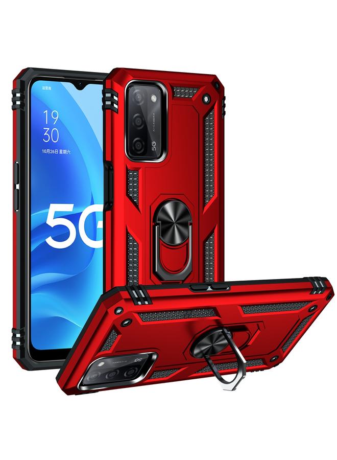 اس-توب جراب لهاتف OPPO A55 5G جراب واقٍ مقاوم للصدمات مصنوع من مادة TPU + PC مع حامل دوار 360 درجة - Image 1