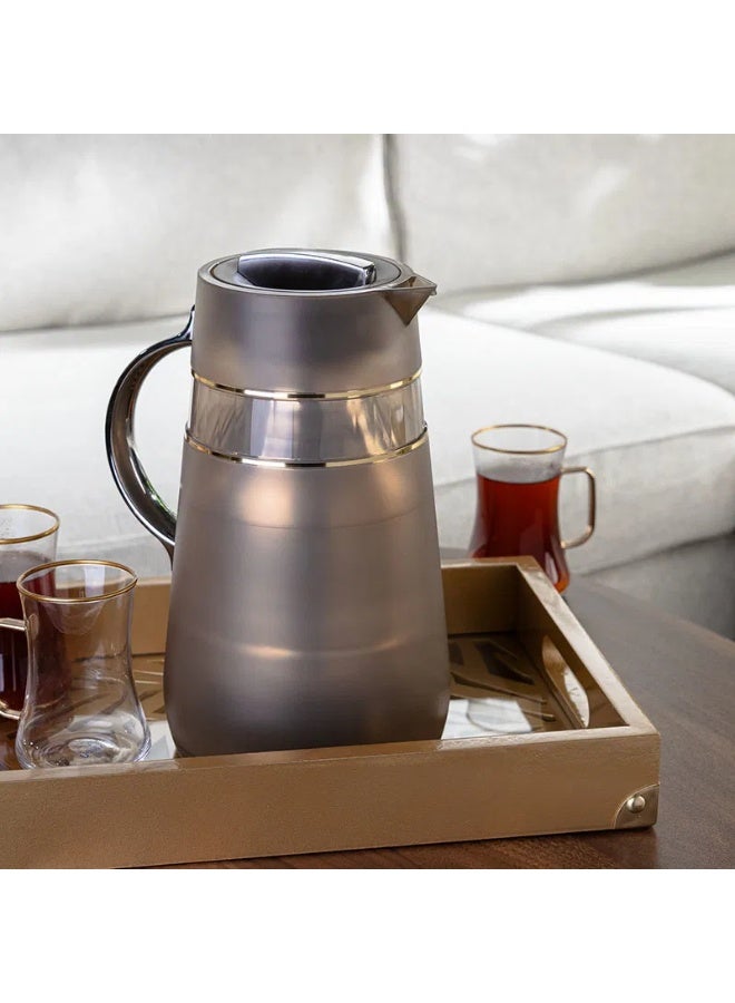 TAVOLO Noor thermos transparent 1 liter silver brown - Image 2