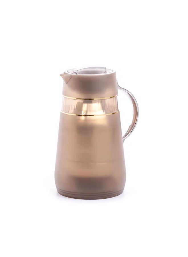 TAVOLO Noor thermos transparent 1 liter silver brown - Image 1