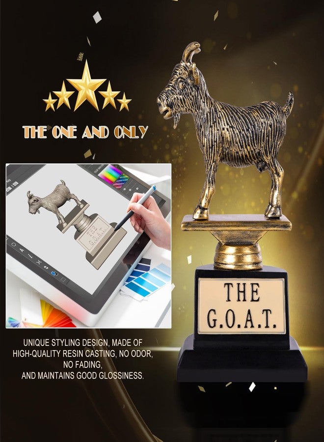 FiiMan 6" The Goat Trophy Award, FiiMan G.O.A.T Greatest of All Time Trophy, Funny Recognition Trophy, Unique Recognition Gift Plaque for Fantasy Sports, Employee, Teacher, Boss, Friend. The Humble Goat! - Image 3