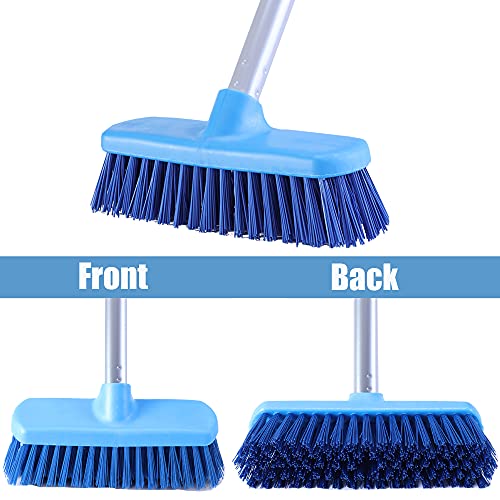YONILL Deck Brush with Long Handle - Floor Scrub Brushes for Cleaning Shower, Stiff Bristle Scrubbing Brush, 50" Floor Scrubber Brush for Bathroom, Bathtub, Tub, Tile Floors, Garage and Patio - Image 2