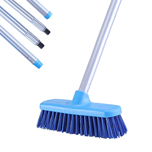 YONILL Deck Brush with Long Handle - Floor Scrub Brushes for Cleaning Shower, Stiff Bristle Scrubbing Brush, 50" Floor Scrubber Brush for Bathroom, Bathtub, Tub, Tile Floors, Garage and Patio - Image 1