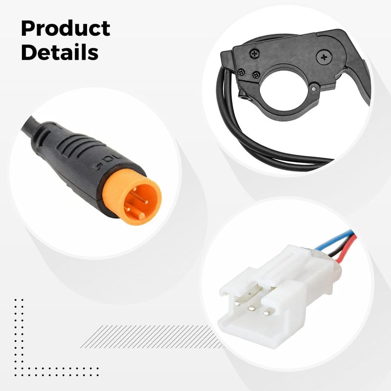 yeeplant Abs Thumb Throttle for Electric Bikes, Water-Resistant Connector, Simple Installation, Compatible with Both Handlebars, Great for E-Bikes, Road Bikes - 2.3 X 1.6 X 13 in - Image 3