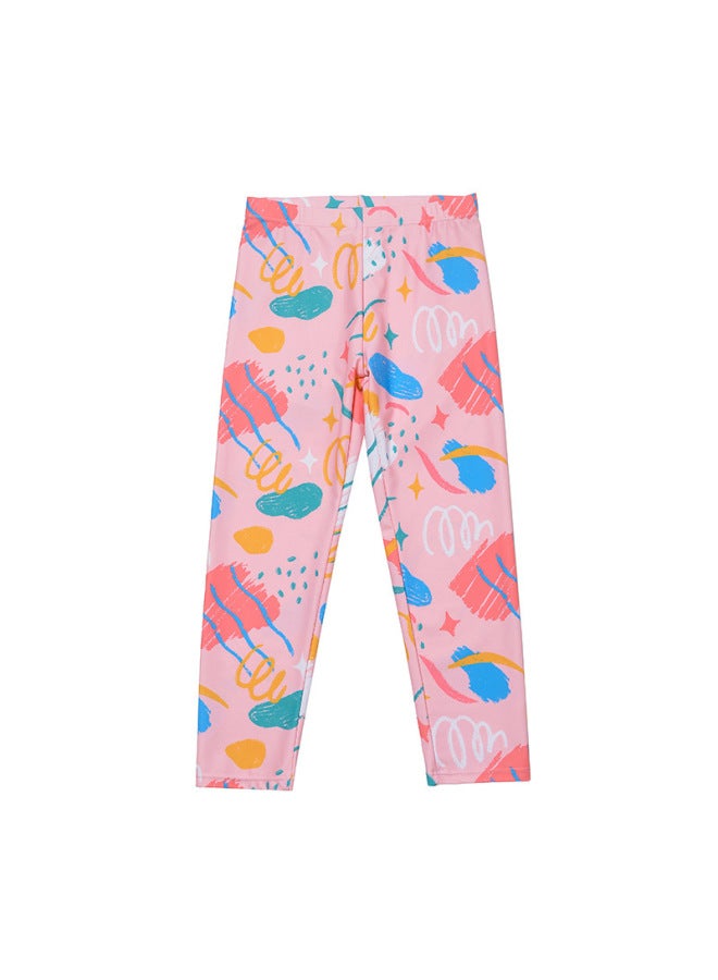 Loquat Girls Swimwear Cute Long Sleeve Trousers Split Swimwear Big Kids Girls Sunscreen Long Sleeve Children Swimwear Wholesale-Color:Bunny Garden Long Sleeve Trousers Split Swimsuit- - Image 3