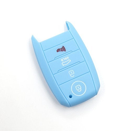 LIGHTKOREA 4 Button Silicone Smart Key Case Cover 1Pcs for Kia Soul Carnival Sedona NIRO Sorento Sportage Rio Forte Optima Cerato Koup (Light Blue) - Image 2