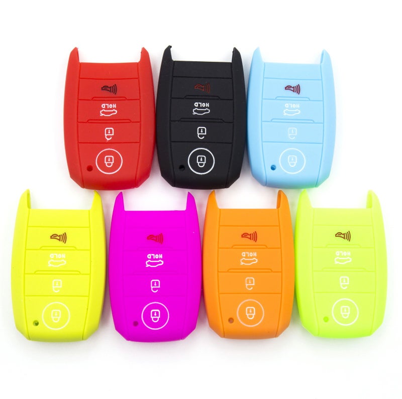LIGHTKOREA 4 Button Silicone Smart Key Case Cover 1Pcs for Kia Soul Carnival Sedona NIRO Sorento Sportage Rio Forte Optima Cerato Koup (Light Blue) - Image 4