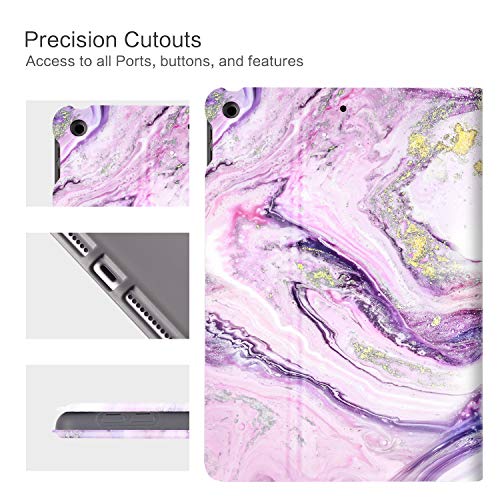 Vimorco Slim Case for iPad 9th 8th 7th Generation 10.2 Inch 2021 2020 2019, for iPad 10.2 Case Hybrid Shockproof Protector Cover for iPad 7/8/9 Gen Adjustable Stand Auto Wake/Sleep, Purple Quicksand - Image 3
