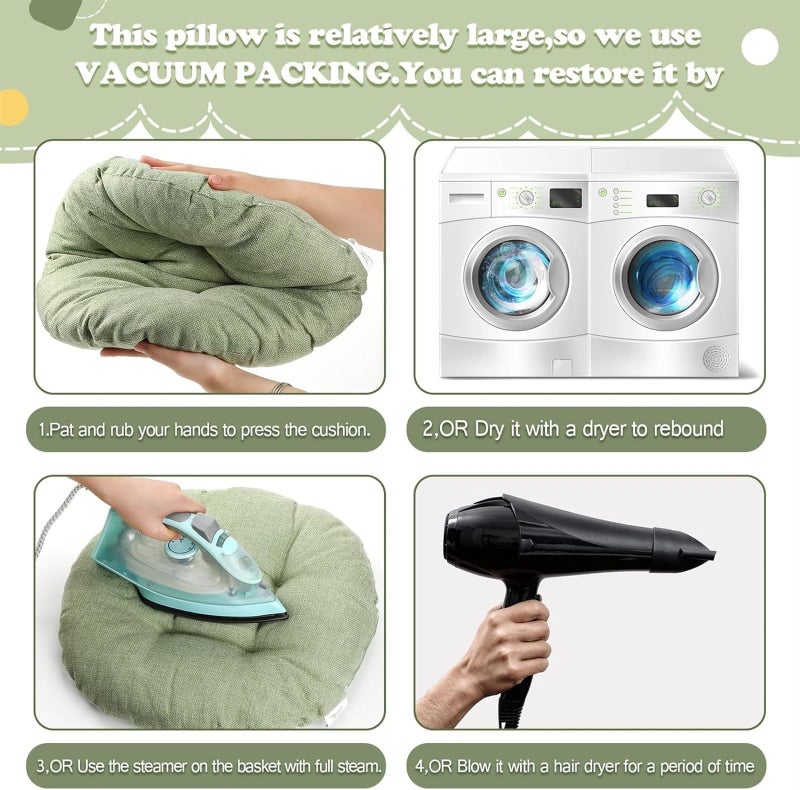 8 قطع من وسائد الأرضية المستديرة للأطفال والصغار، وسائد أرضية مرنة للجلوس في الفصول الدراسية للمنزل، ودور الحضانة، ومرحلة ما قبل المدرسة، واليوغا والتأمل (أخضر 16 بوصة) - Image 4