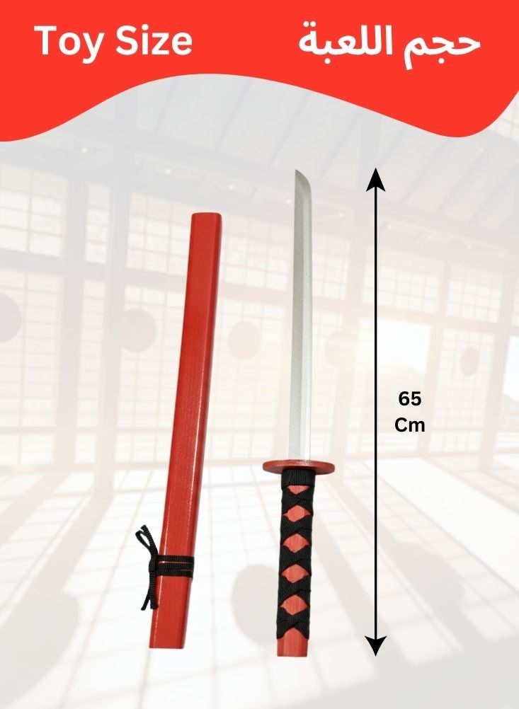 Premium Young Samurai Warrior Character Kids Wooden Toy Katana Sword Set – Black Handle Wooden Training Sword with Scabbard for Ninja Costume, Japanese Martial Arts Role Play, Action Pretend Play - Image 4