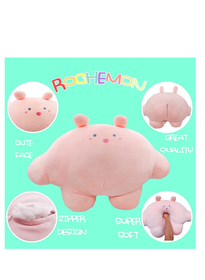 15.7 inch C ute Rabbit Plush Stuffed Animal Body Pillow Fat Cartoon Cylindrical Body Pillows for Kids, Super Soft Hugging Toy Gifts for Bedding, Kids Sleeping Nap Kawaii Pillow