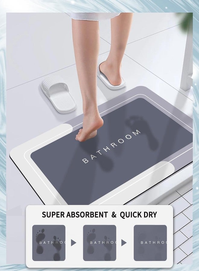 OXILY Bathroom Mat, Anti-Slip Floor Mat, Water Absorbing Quick Dry Rubber Backed, Square Door Mat for Bathroom, Kitchen, Home, 40 x 60 cm Multicolor - Image 3