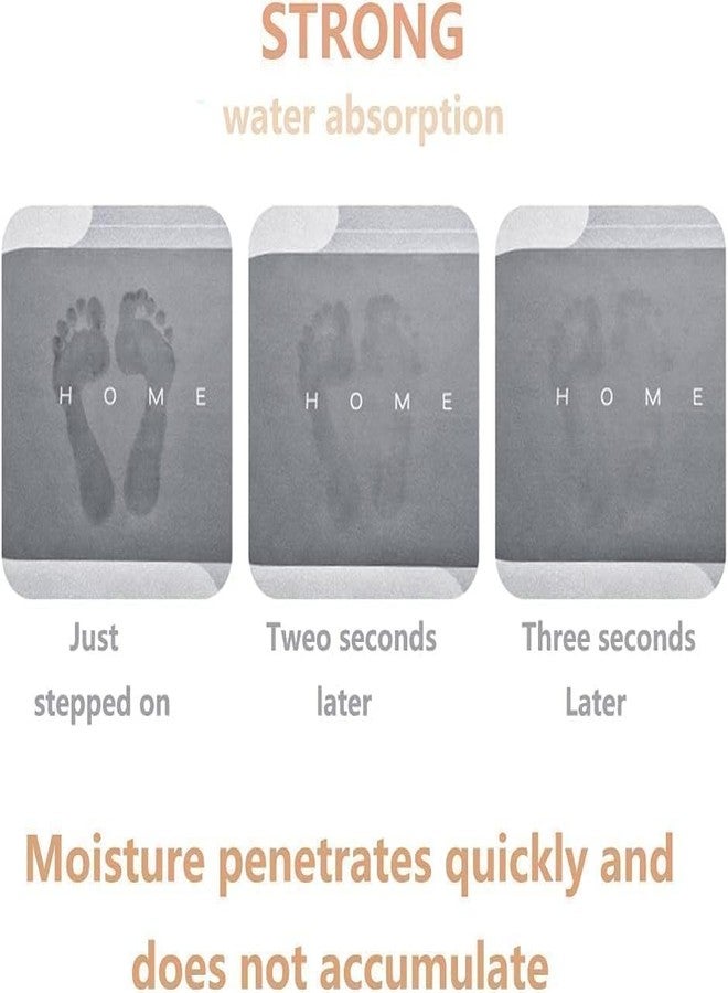 OXILY Bathroom Mat, Anti-Slip Floor Mat, Water Absorbing Quick Dry Rubber Backed, Square Door Mat for Bathroom, Kitchen, Home, 40 x 60 cm Multicolor - Image 2