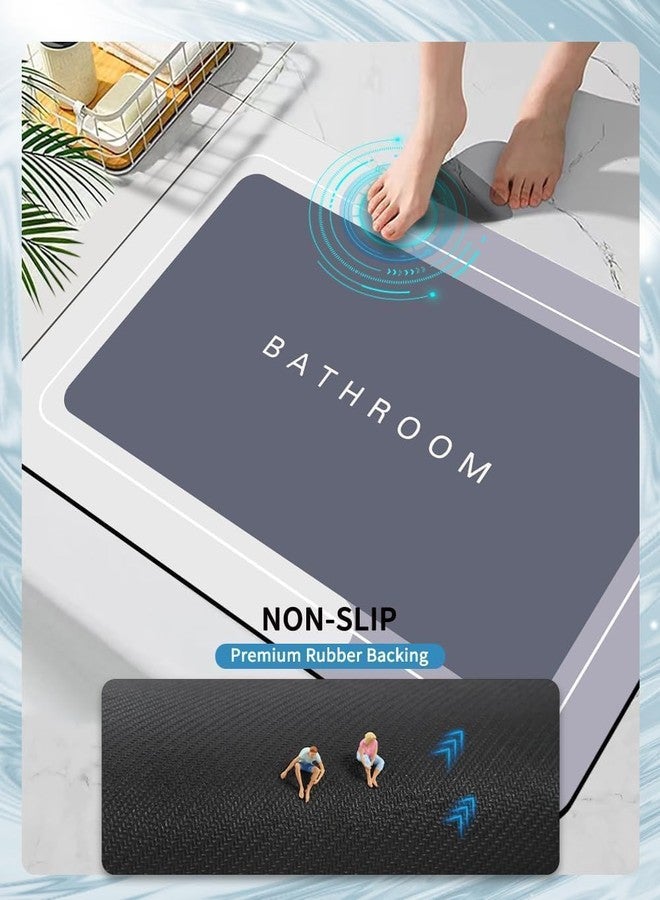 OXILY Bathroom Mat, Anti-Slip Floor Mat, Water Absorbing Quick Dry Rubber Backed, Square Door Mat for Bathroom, Kitchen, Home, 40 x 60 cm Multicolor - Image 4
