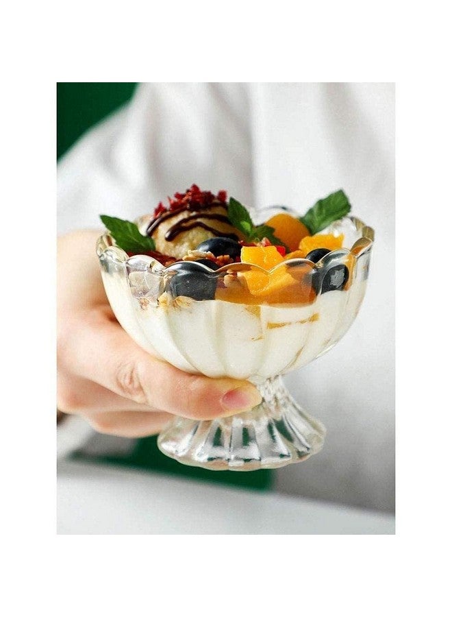 XML Ice Cream Bowl Cup Set Plastic Cute Flower Design Dessert Bowls Nuts or Sweets Bowls - Set of 6, 140ml - Image 4