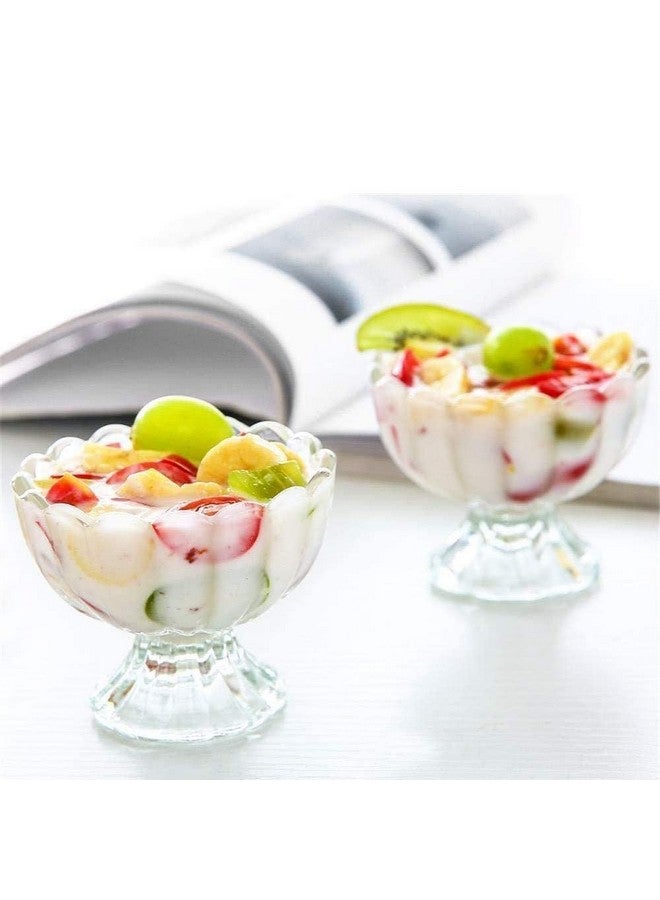 XML Ice Cream Bowl Cup Set Plastic Cute Flower Design Dessert Bowls Nuts or Sweets Bowls - Set of 6, 140ml - Image 2