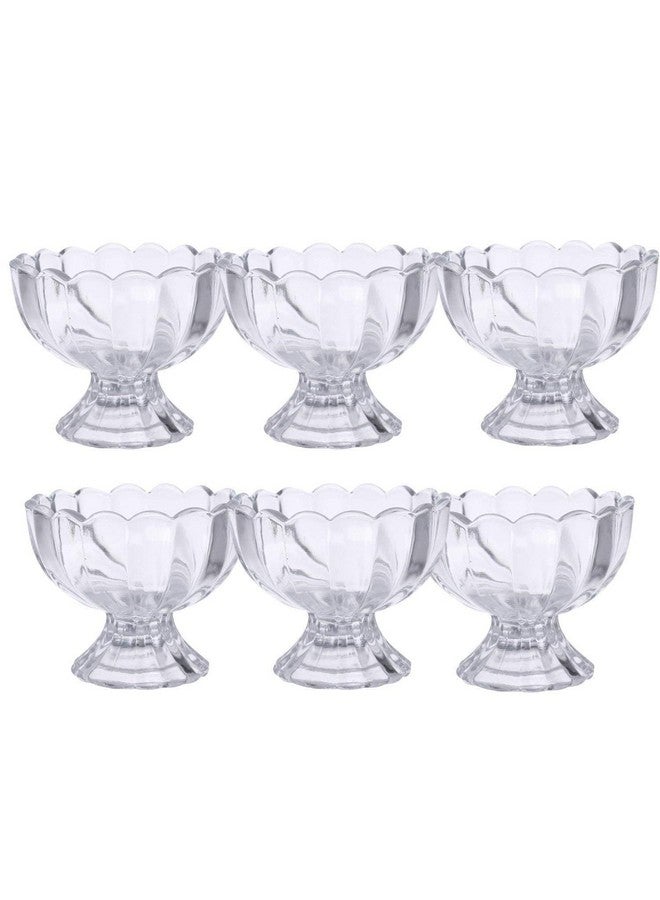 XML Ice Cream Bowl Cup Set Plastic Cute Flower Design Dessert Bowls Nuts or Sweets Bowls - Set of 6, 140ml - Image 1
