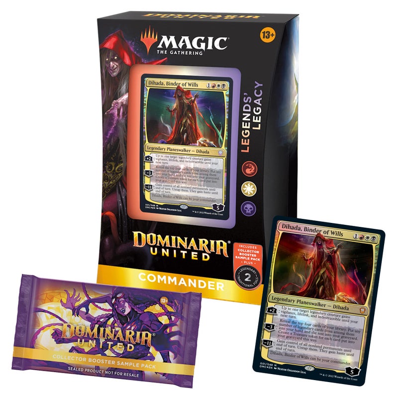 Magic the Gathering Magic: The Gathering Dominaria United Commander Deck – Legends' Legacy + Collector Booster Sample Pack - Image 1