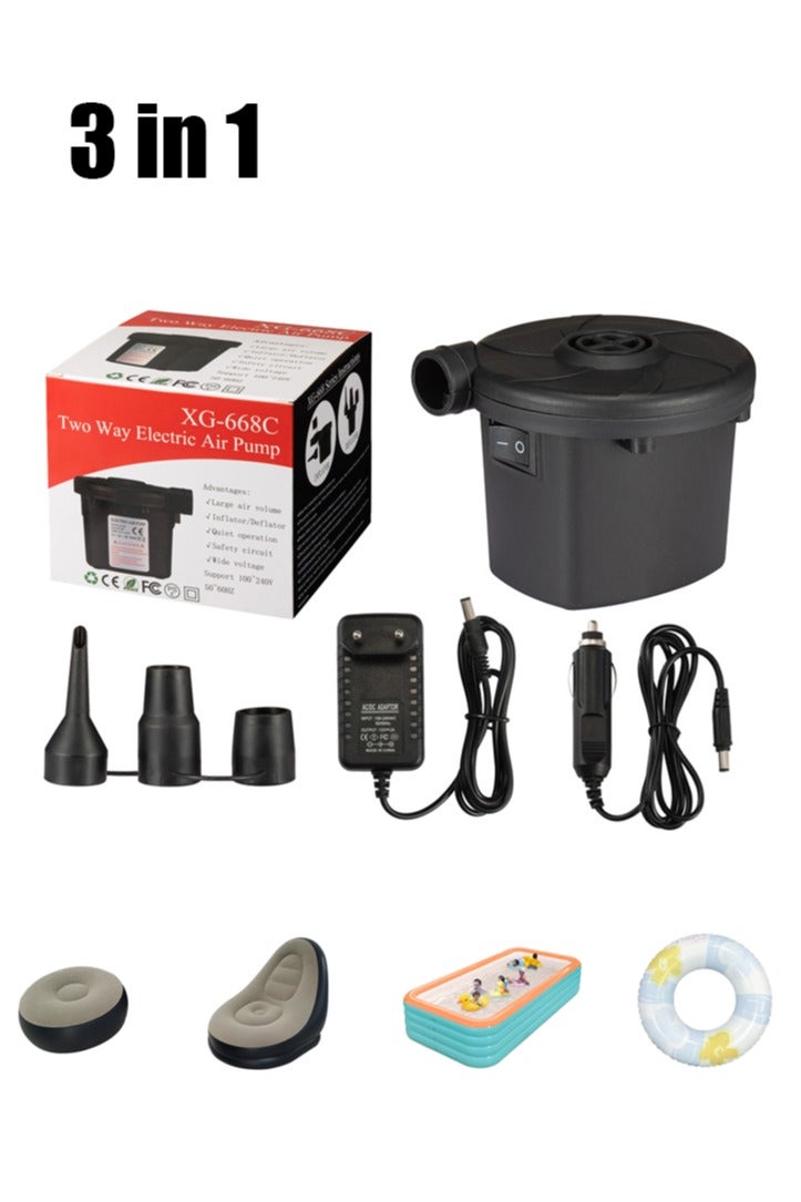 Multifunctional Air Pump, Dual-Use For Home And Car, Lightweight Electric Air Pump, Fast Inflating And Suction, Suitable For Swimming Rings/Yoga Balls/Inflatable Sofas  - Image 1